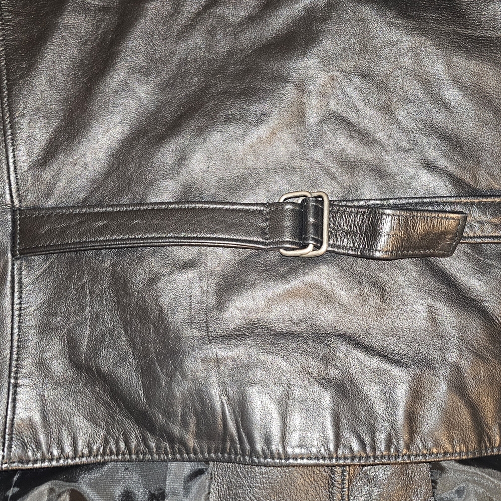Harley-Davidson Rhinestone Logo Leather Vest Women’s Size 2W Black Biker Western - Picture 8 of 8